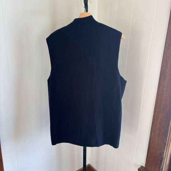 G/FORE Navy Blue Merino Wool Tech-Lined Dunes 1/4 Zip Vest NWT Men’s M Tailored - Picture 3 of 11